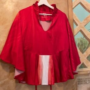 SILK blouse red - designer- Ana Livni 🇺🇾